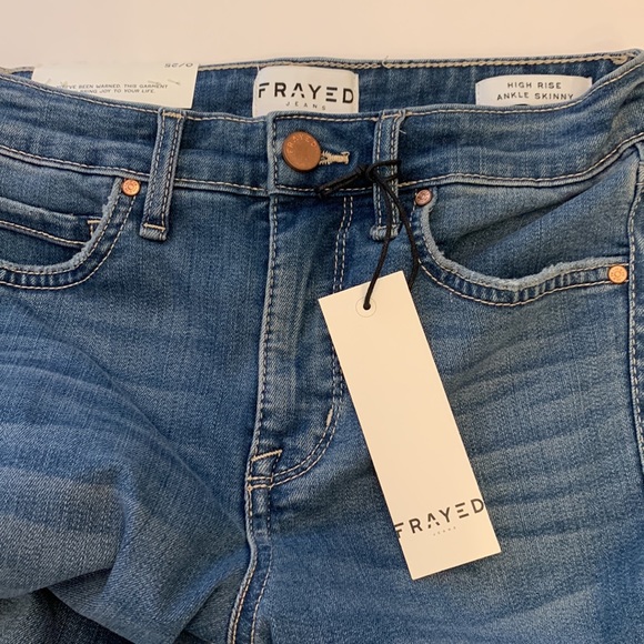 Frayed Jeans Downtown frayed distressed high rise skinny jeans size 0/25 - Picture 11 of 12